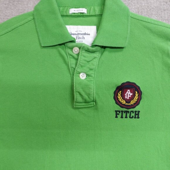 Abercrombie & Fitch Other - Abercrombie & Fitch Polo Shirt Large Green Embroidered Muscle Y2K Vintage